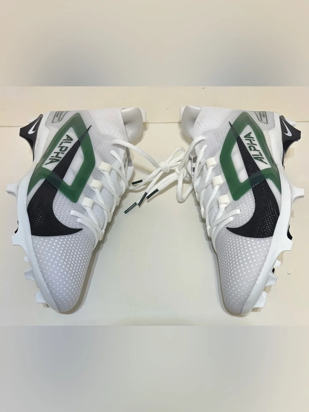 Nike Alpha Menace Pro 4 TB P Football Cleats White Green Size 13.5 NEW NO BOX!